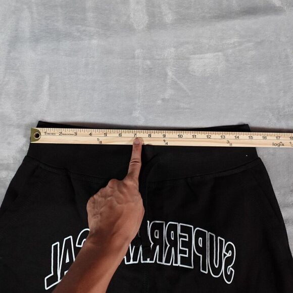 Superrradical Fleece Shorts Mens Medium 10” Streetwear Drawstring Black - Picture 5 of 10